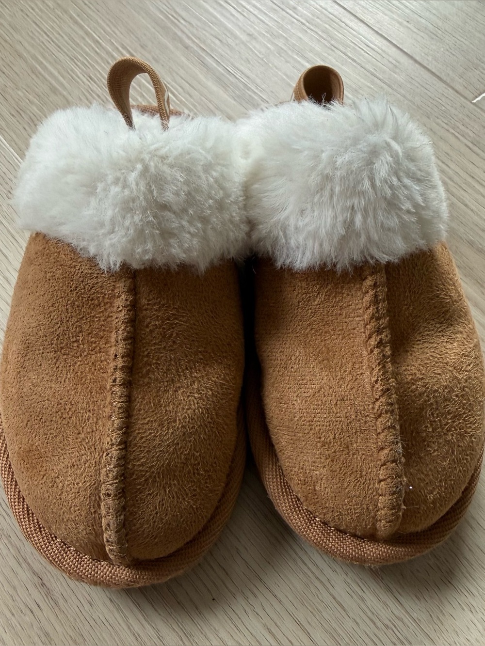 Fuzzy slip on shoes